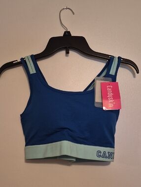 NWT Candy By Candyskin Women's Blue & Mint Sports Bralette SZ L